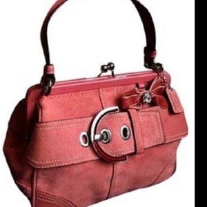 Coach BOLSA DE GAMUZA Satchel Framed Kisslock